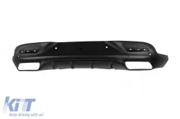 Difusor tipo GLE63 con salidas cromadas para parachoques trasero A Design adecuado para Mercedes GLE Coupe C292 2016-2019 -oo--oo-, con molduras de laca negra-image-6138692