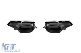 Difusor tipo GLE63 con salidas cromadas para parachoques trasero A Design adecuado para Mercedes GLE W166 2015-2019 -oo--oo-, con moldura cromada-image-6148836