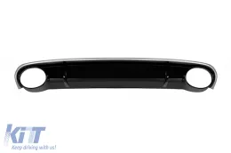 Difusor tipo RS4 con puntas cromadas adecuado para el parachoques trasero estándar del Audi A4 sedán, wagon 2007-2011 -O---O--image-6163593
