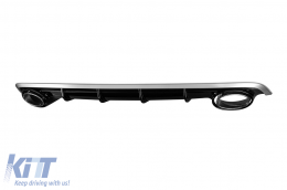 Difusor tipo RS6 con salidas cromadas adecuado para el parachoques trasero estándar del Audi A6 2015-2018 -O---O--image-6162987