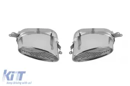 Difusor tipo RS7 con salidas cromadas adecuado para parachoques trasero S-line en Audi A7 Sportback 2015-2017 -O--O--image-6162936