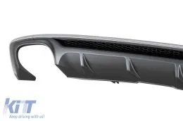 Difusor tipo S5 con puntas cromadas adecuado para parachoques trasero S-line en Audi A5 Sportback, Coupe, Cabrio 2016-2020 -oo--oo--image-6148409