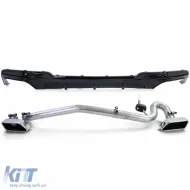 Difusor trasero brillante + conversión de escape duplex V8 adecuada para BMW F10 F11 520 525 530-image-6200496