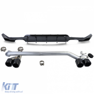 Difusor trasero brillante + salida de escape de aspecto deportivo adecuado para BMW F32 F33 F36 425 428 430-image-6197452