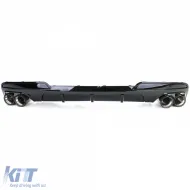 Difusor trasero brillante + salidas de escape de 4 tubos de carbono real adecuado para BMW F10 F11 535i 535d-image-6202053
