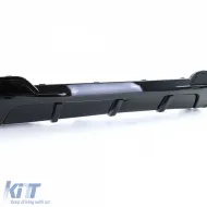 Difusor trasero brillante + salidas de escape de 4 tubos de carbono real adecuado para BMW F10 F11 535i 535d-image-6202056
