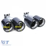 Difusor trasero brillante + salidas de escape de 4 tubos de carbono real adecuado para BMW F10 F11 535i 535d-image-6202060
