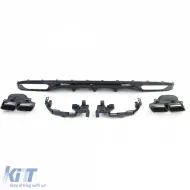 Difusor trasero con salidas de escape negras, adecuado para Mercedes E-Class W213 sin A Design Line-image-6198149