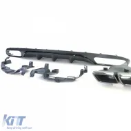 Difusor trasero con salidas de escape negras, adecuado para Mercedes E-Class W213 sin A Design Line-image-6198155