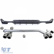 Difusor trasero de carbono + tubo de escape de aspecto deportivo adecuado para BMW Serie 4 F32 F33 F36 425 428 430-image-6205294