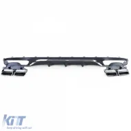 Difusor trasero deportivo con salidas de escape cromadas adecuado para Mercedes E-Class W213 sin A Design Line-image-6202317