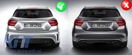 Difusor trasero Escape para Mercedes W176 A 2013-2018 A45 Facelift Look-image-6047436