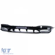 Difusor trasero negro brillante + dobles salidas de escape cromadas adecuado para Mercedes CLA C118 X118-image-6257370