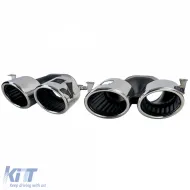 Difusor trasero negro brillante + dobles salidas de escape cromadas adecuado para Mercedes CLA C118 X118-image-6257371