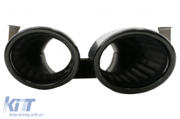 Difusor trasero para Mercedes Clase A V177 Sedan 09.18-2022 Negro Cansada Espejo Cubrir-image-6071035