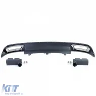 Difusor trasero + salidas de escape look W12 adecuado para Audi A6 C7 4G 10-14 2.8 3.0 sin S-Line-image-6192450