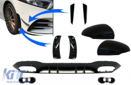Difusor Ventilaciones laterales Aletas Flaps Cubierta espejo para Mercedes V177 18-22 Cromo Cansada-image-6071108