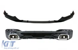 image-12-Difuzor s vrhovima Vrhovi auspuha i rubom prednjeg Spojler Lip za BMW serije 5 G30 G31 Limuzina Touring (2017.) 540 M Performanse Look Piano crna