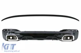 image-39-Difuzor s vrhovima Vrhovi auspuha i Spojler prtljažnika prikladan za BMW serije 5 G30 Limuzina (2017.) 540 M Performanse Look Black