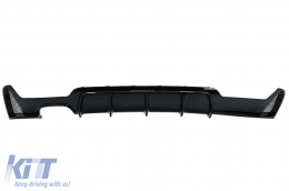 image-78-Difuzor stražnjeg odbojnika prikladan za BMW serije 4 Branik F33 F36 (2013-2019) Kupe Kabrio M Dizjan lijevi dvostruki izlaz Piano crna