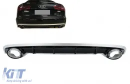 image-11-Difuzor zadnji branik i izduvni vrhovi pogodni za Audi A6 4G C7 facelift (2015-2018) RS6 dizajn