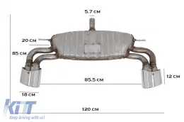 Difuzor zadnji branik pogodan za Audi A3 8V hatchback sportback (2012-2015) sa kompletan izduvni sistem S3 dizajn-image-6004034