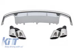 image-12-Difuzor zraka na stražnjem Prednja ralica/spojler branika s vrhovima prigušivača ispušnih plinova prikladan za AUDI A7 4G Facelift (2015-2018) S7 Dizjan Samo standardni Branik