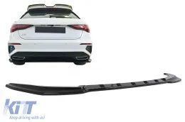 image-71-Divisor Extensión Parachoques trasero para Audi A3 8Y S-Line 2020-2024 Sportback Negro