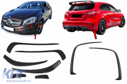 Divisores parachoques Aletas Aero para Mercedes W176 A 12-08/15 A45 Look-image-6095670