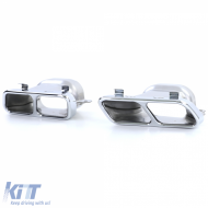 Doble salida de escape versión deportiva cromada adecuada para Mercedes CLA C117 X117 13-19-image-6196868