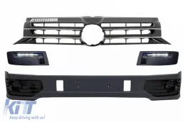 image-22-Dodatak Spojler na prednji Branik s LED DRL-om prikladan za VW Transporter Multivan Caravelle T5 T5.1 Facelift (2010-2015) i Sportline Dizjan prednje maske bez oznake.