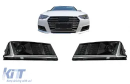 image-1-Dolne kratki zderzaka ACC bok Dla Audi A4 B9 Sedan Avant 16-18 RS4 Look Srebro