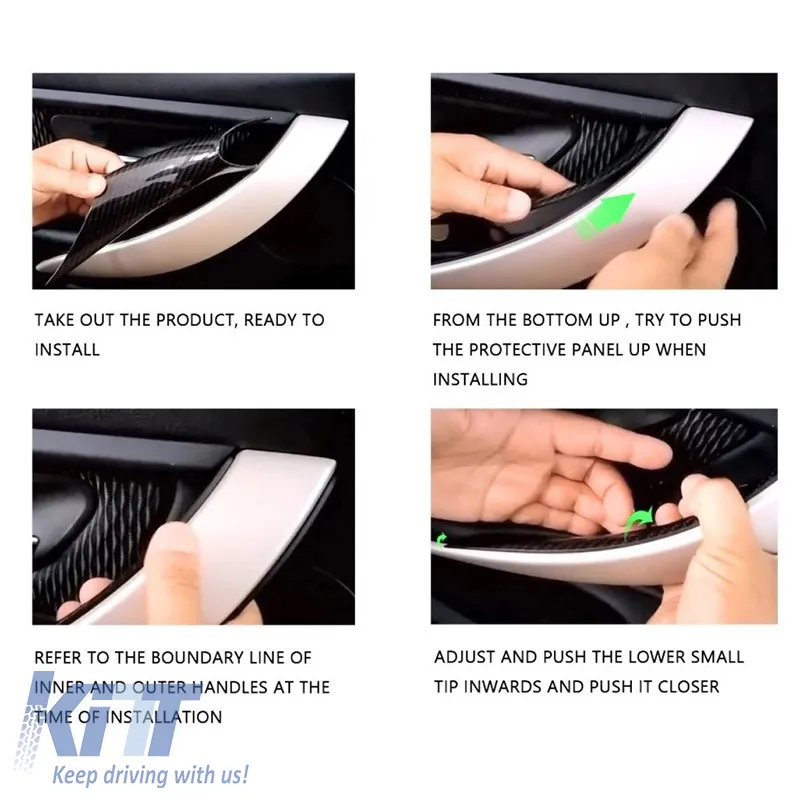Door Handle Cover (inside car) suitable for Bmw 3 F30 / F31 11-18 Right Front & Rear Door 1 Piece Black