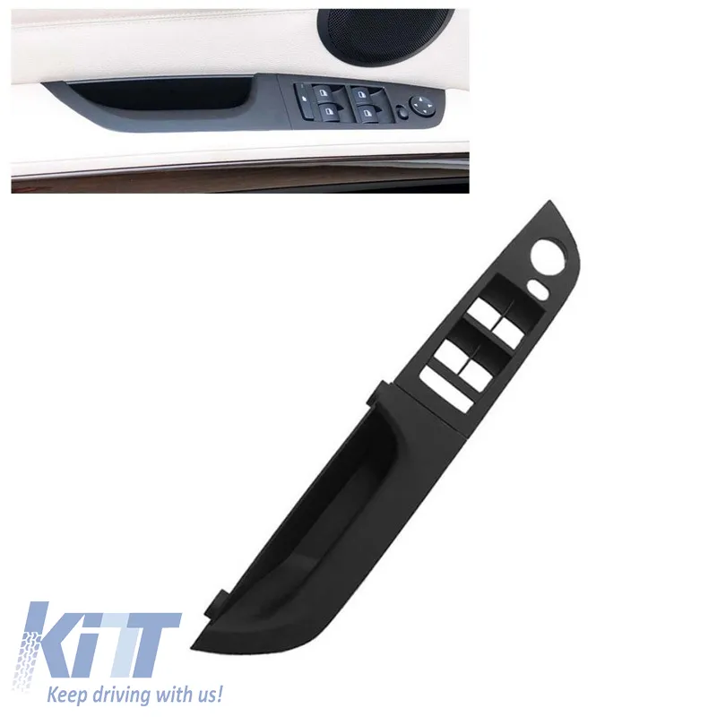 Door Handle (inside car) & Window Switch Panel suitable for Bmw 3 E90 05-11 Left Front Door (drivers) 37.5cm Black
