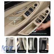 Door Handle (inside car) & Window Switch Panel suitable for Bmw 5 F10 / F11 11-17 Left Front Door (drivers) Without Mirror Hole Beige
