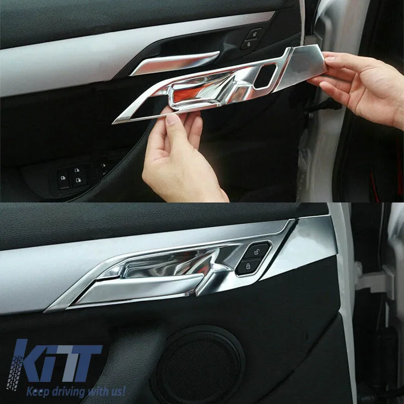 Door Handle Trays Shells Door Trim Chrome suitable for BMW X1 F48 15-19 Set 4 Pcs