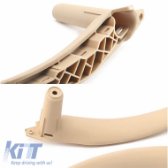 Door Handles Set (inside car) & Window Switch Panel With Mirror Hole suitable for BMW X5 E70 07-13 / X6 E71 08-15 Beige 4 Pieces