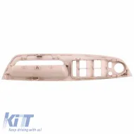 Door Handles Set (inside car) & Window Switch Panel With Mirror Hole suitable for Bmw X5 E70 07-13 / X6 E71 08-15 Beige 4 Pieces-image-6308211