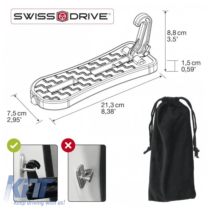 Door Step suitable for Easy Access To Roof Rack & Safety Hammer 2 In 1 Swiss Drive EPA0215