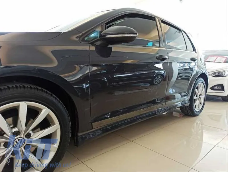 Door Strips Set suitable for VW Golf VII (7) 2013-2020 4 Doors Stick-on Glossy Black 4 Pcs