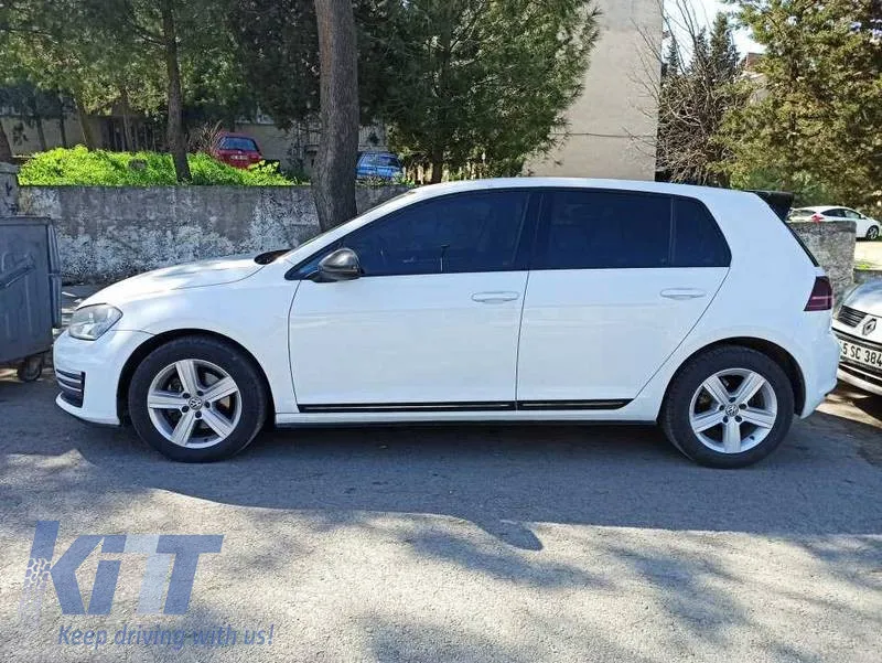 Door Strips Set suitable for VW Golf VII (7) 2013-2020 4 Doors Stick-on Glossy Black 4 Pcs