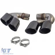 Doppelauspuffendrohre aus Edelstahl, schwarz, geeignet für BMW X5 G05, X6 G06, X7 G07 40i-image-6278173