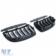 Doppelrippen-Nierengrill, Performance, glänzend schwarz, geeignet für BMW 3er E90 E91 2005-2008-image-6192340