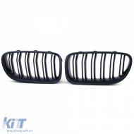 Doppelrippenschwarz Kühlergrill geeignet für BMW 5er F10 F11 2010-2017-image-6201925