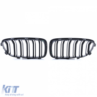 Doppelrippenschwarz Kühlergrill geeignet für BMW 5er F10 F11 2010-2017-image-6201929