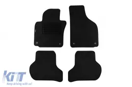 image-57-Doppelschicht-Teppichfußmatten geeignet für VW Golf V 2003-2008, Golf VI 2008-2012, Scirocco 2008-2017, Jetta 2007-2010, schwarz mit runden Öffnungen, Set aus 4 Stück.