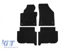 image-58-Doppelschicht-Teppichfußmatten geeignet für VW Touran 2007-2015, mit 5 Sitzen, mit ovalen Öffnungen, Set aus 4 Stück, schwarz