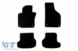 image-2-Doppelschicht-Teppichfußmatten geeignet für VW Golf VI Cabriolet 2011-2016, aus Rex-Gewebe, Set mit 4 Stück, schwarz