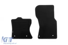 Doppelschicht-Teppichfußmatten geeignet für Range Rover Velar nach 2017, aus Rex-Stoff, Set von 4 Stück, schwarz-image-6239974