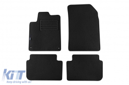 image-38-Doppelschicht-Teppichfußmatten geeignet für Peugeot 407 Limousine, Kombi 2004-2011, Set mit 4 Stück, schwarz